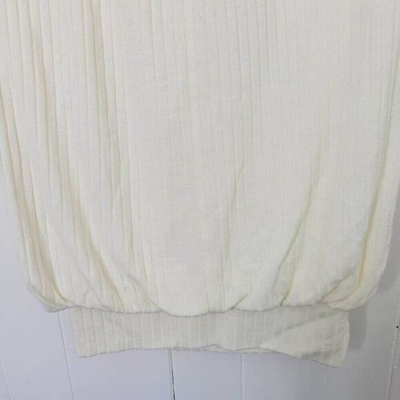 Maggy London Womens Wool Blend Ribbed Ivory Knit Sweater Dress Size 4 - Picture 7 of 14